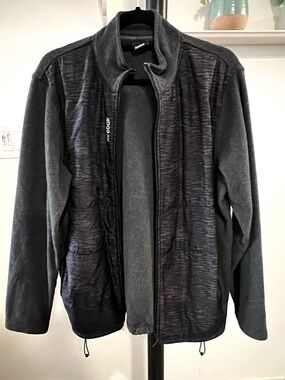 Reebok Men’s Black and Gray Full-Zip Fleece Jacket